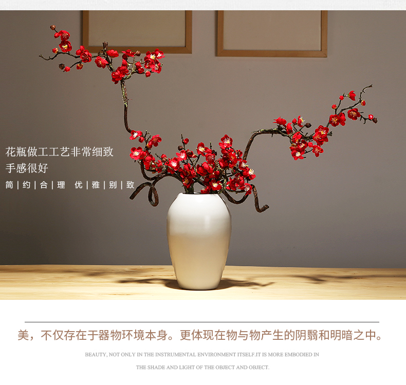 New Chinese style white jingdezhen ceramics vase handicrafts TV ark, dried flowers, flower arrangement sitting room adornment is placed