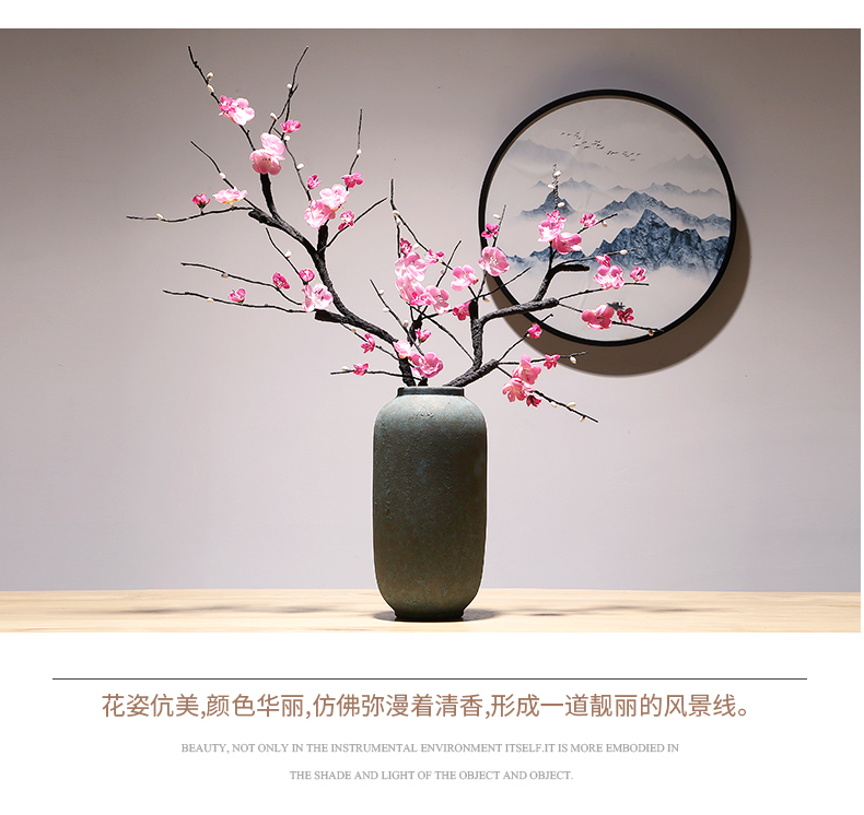 Jingdezhen crafts dried flower vase modern creative living room TV cabinet decoration of Chinese style porch ceramic vase