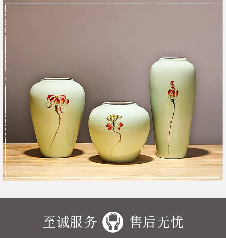 Jingdezhen ceramic vases, dried flowers, flowers, flower arrangement contracted study Chinese landing, the sitting room porch place decoration