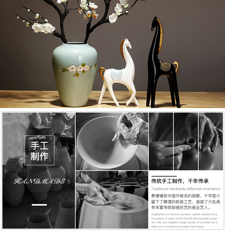 Jingdezhen ceramics vase modern new Chinese style by hand the sitting room porch place to live in dry flower arranging flowers crafts