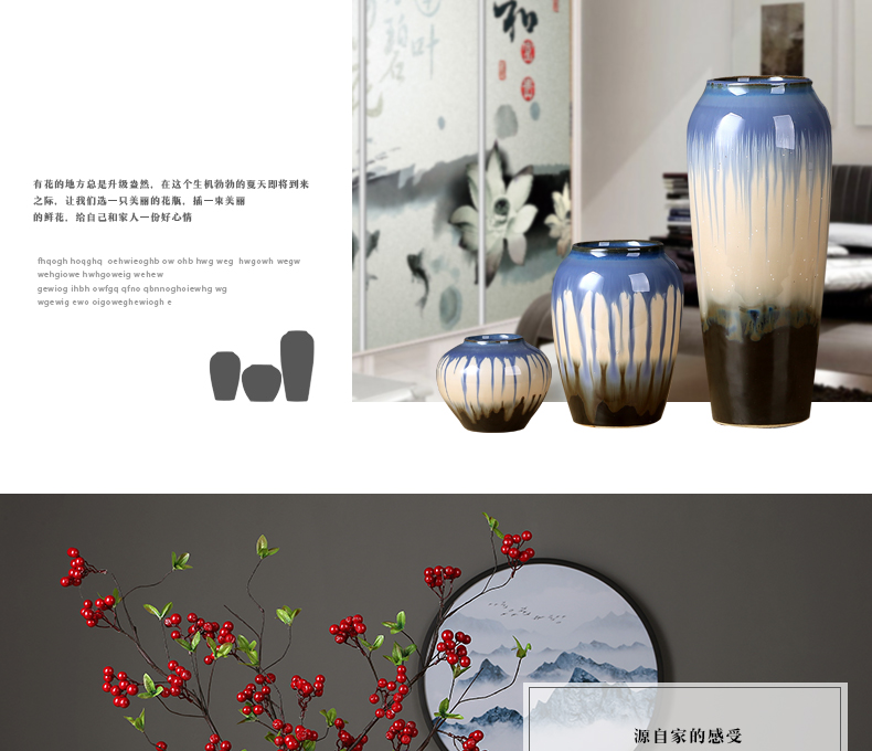 Insert jingdezhen ceramic vase dried flowers zen decorations furnishing articles sitting room porch new Chinese pottery vase