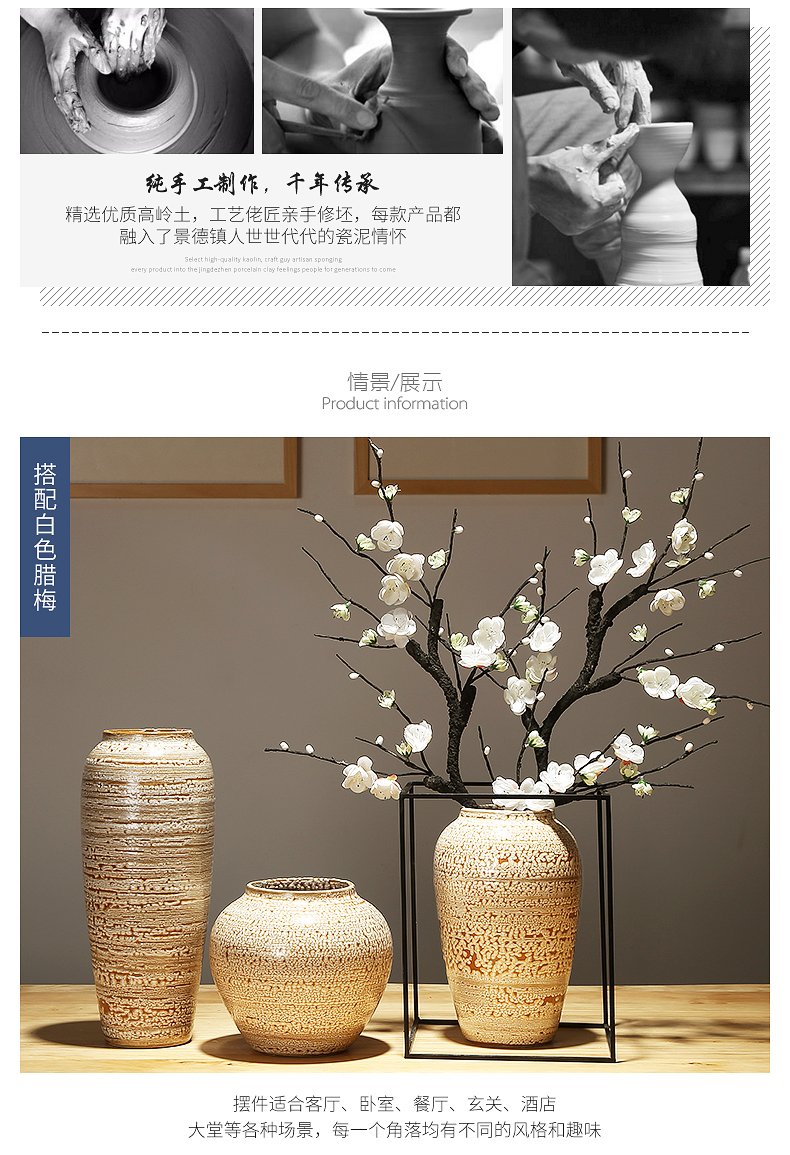 Ceramic vase wine table sitting room adornment creative flower implement new Chinese porcelain simulation dry flower arranging flowers is placed