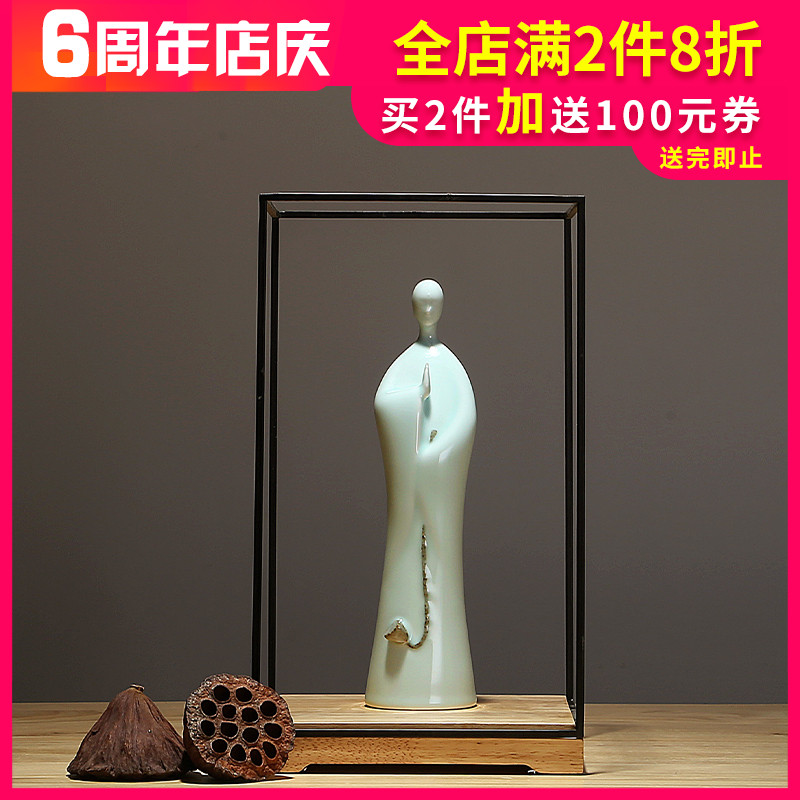 The New Chinese zen Buddhism ceramic creative Buddha sitting room porch teahouse office furnishing articles household decorative furnishing articles