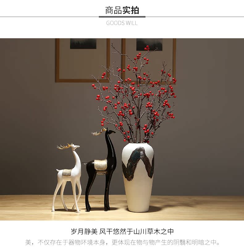 New Chinese style is contracted vase dried flowers decorative home furnishing articles sitting room flower arranging simulation ceramics decoration