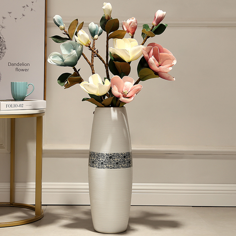 Jingdezhen ceramic vase landing big trumpet furnishing articles simulation flower adornment European - style home sitting room flower arrangement