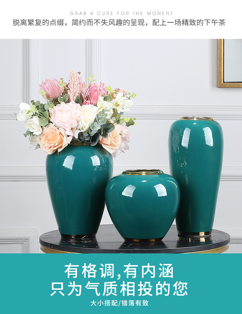 Jingdezhen ceramics vase modern home furnishing articles suit porch TV ark type table decoration decoration