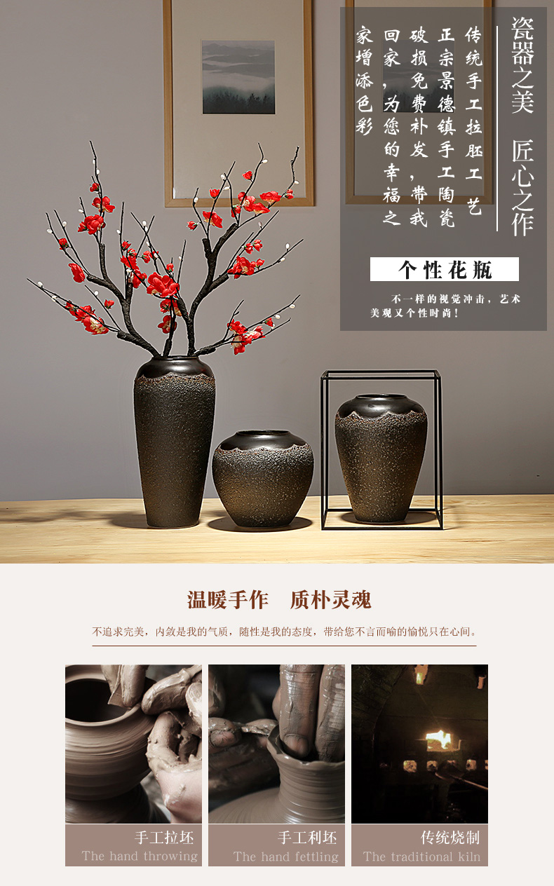 Jingdezhen ceramics vase of new Chinese style is I and contracted sitting room porch decoration furnishing articles dry flower arranging flowers home