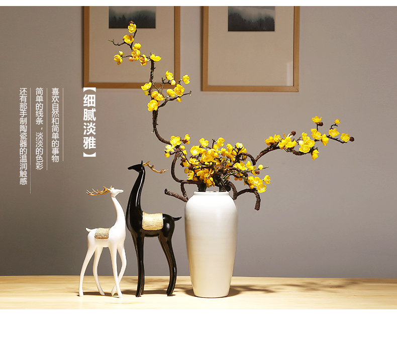 Jingdezhen modern ideas of new Chinese style porch vases, flower arranging white contracted household ceramics decoration the set piece