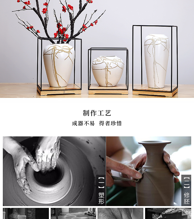 Jingdezhen ceramics vases, I and contracted style of the sitting room porch place to live in the dried flower crafts