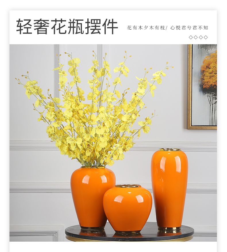 Jingdezhen ceramics vase now sitting room porch TV ark of new Chinese style table fake flower adornment suit furnishing articles
