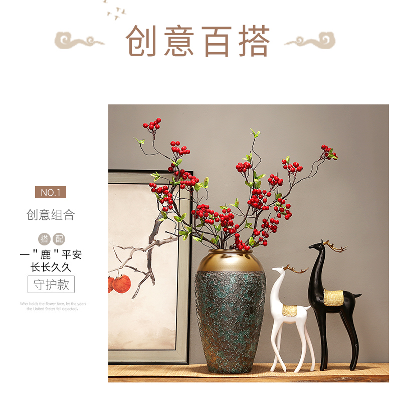 Modern classical simulation flower place jingdezhen ceramics vase zen new Chinese style household adornment ornament