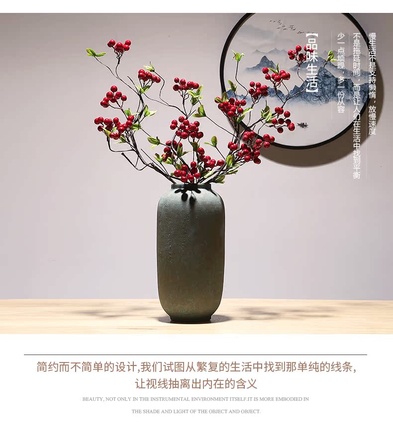 Jingdezhen crafts dried flower vase modern creative living room TV cabinet decoration of Chinese style porch ceramic vase