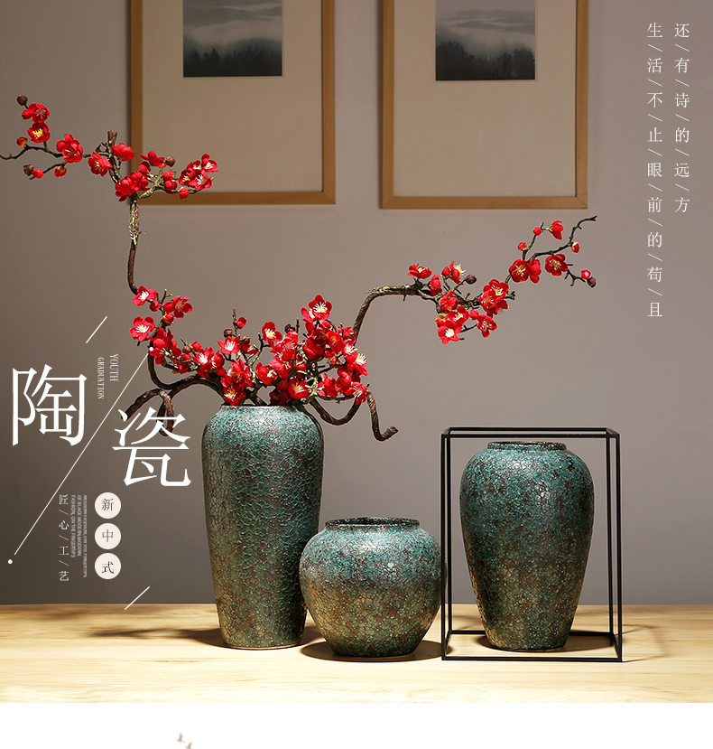 Jingdezhen modern new Chinese checking porcelain ceramic vase TV ark, sitting room porch home furnishing articles