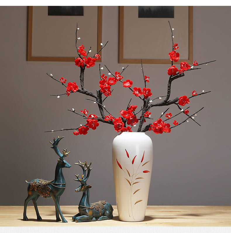 Jingdezhen ceramic vase modern innovative new Chinese style living room porch table simulation flower adornment suit furnishing articles