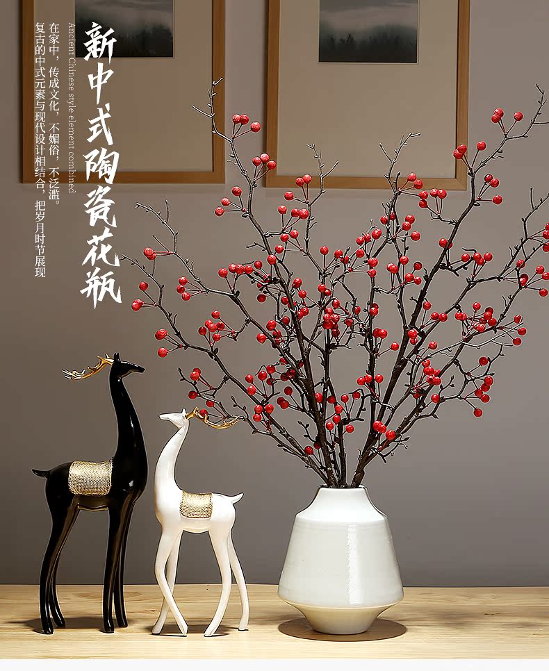 Jingdezhen ceramic dry flower vase furnishing articles table sitting room adornment creative decoration television wine home arranging flowers