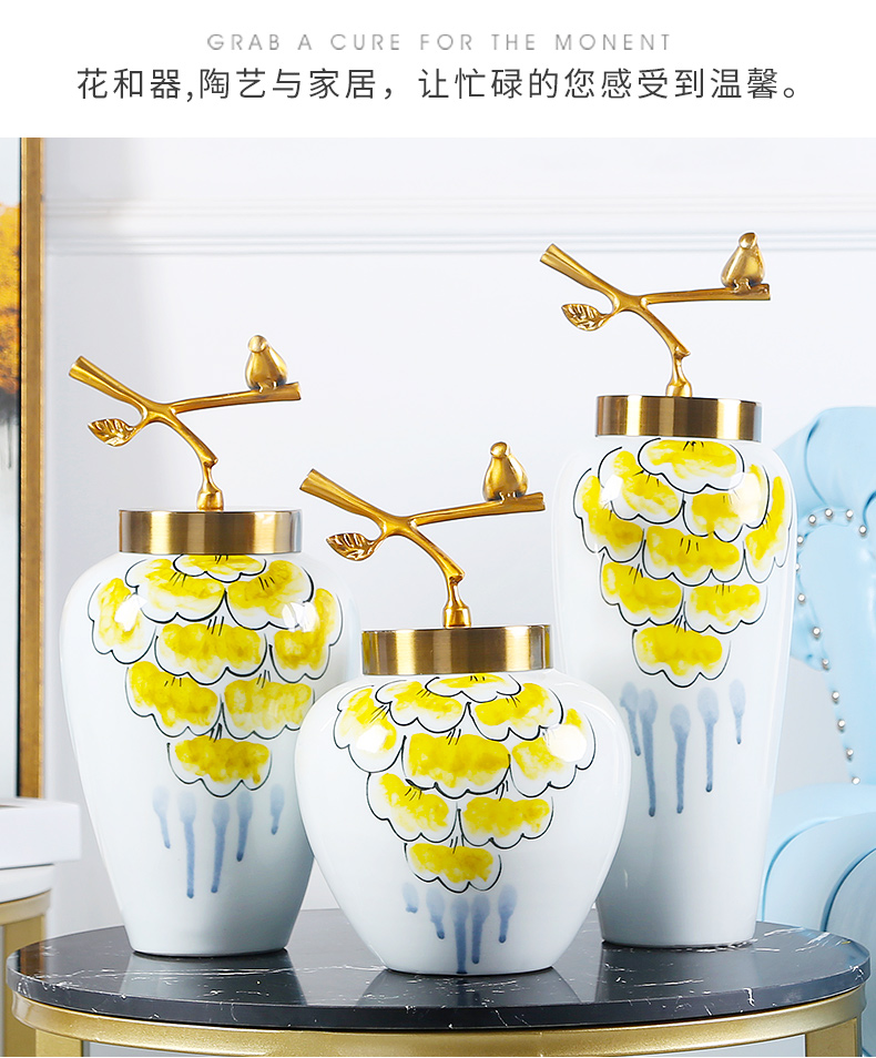 Jingdezhen modern ceramic vase furnishing articles mesa flower arranging flower implement sitting room adornment household pottery vases