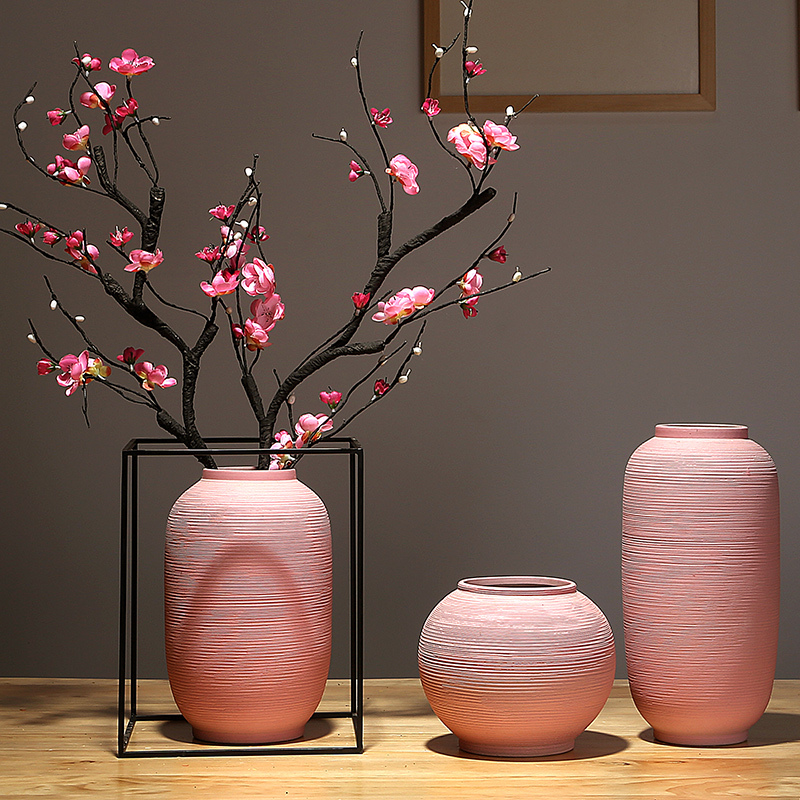 Jingdezhen Handmade Ceramic Vase Modern New Chinese Style Home Living Room Entrance Home Decor Dried Flower Arrangement Ornament