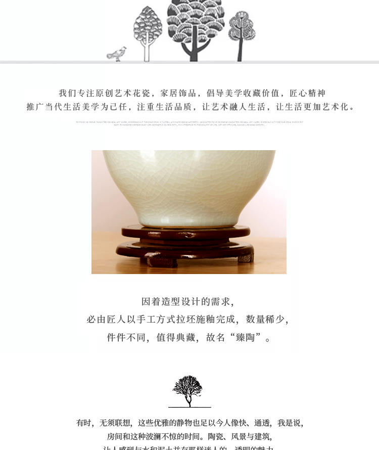 Jingdezhen ceramics manual creative new Chinese celadon vase home sitting room porch decoration furnishing articles of handicraft