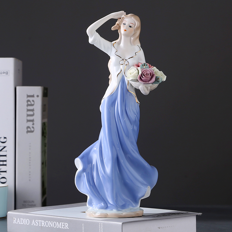 Jingdezhen ceramic western European women handicraft decoration home decoration home sitting room, study the desktop furnishing articles