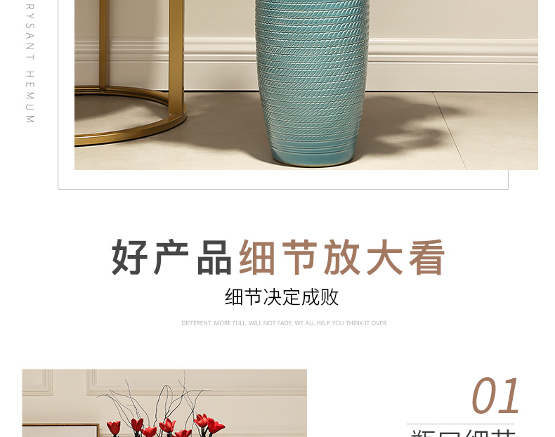 Jingdezhen ceramic simulation of large vase sitting room of Chinese style household furnishing articles office European - style decoration decoration