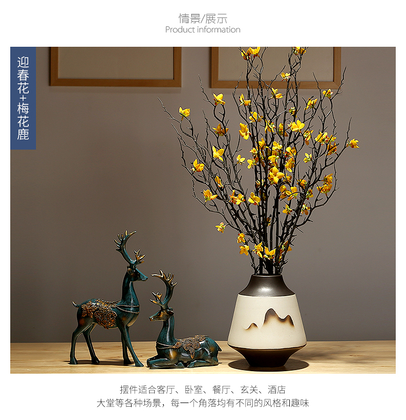 Jingdezhen ceramic vases, dry flower is placed sitting room table, TV ark, creative flower implement new Chinese style decoration flower arrangement