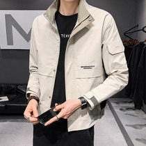 Spring jacket mens 2022 new Chauded Port Wind Loose Tooling Jacket Mens Jacket Clothing Fashion Trends Spring Autumn Dress