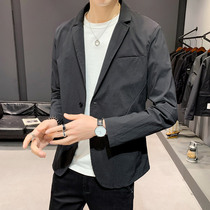 Spring clothes suit mens 2022 new spring fall jacket clothes Korean version trend handsome air blouses casual little western clothes