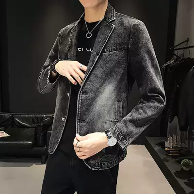 Autumn denim suit men Korean trend handsome slim fit casual small suit jacket spring autumn coat coat