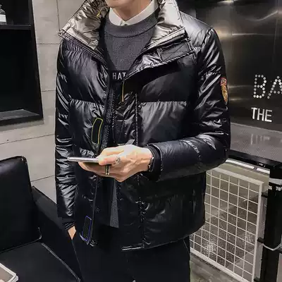 Bright face down jacket men's autumn and winter thick coat short 2021 new trend handsome winter fashion brand men's clothing