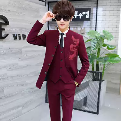 Men's standing collar Chinese tunic suit Korean leisure slim youth student class suit suit suit suit jacket tide