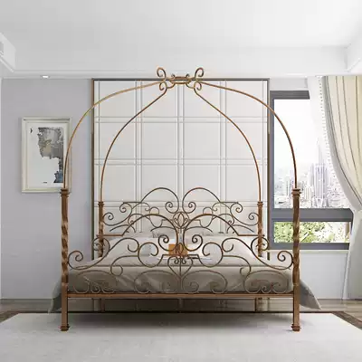 European wrought-iron beds 1 5 m 1 8 meters double retro Nordic princess bed man zhang chuang creative hob customization