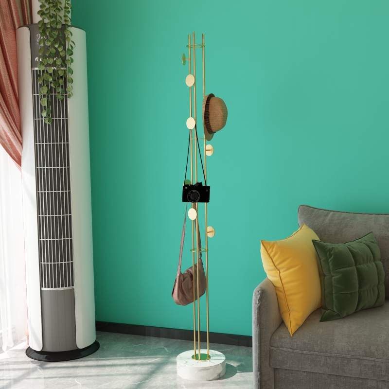 Nordic Bedrooms Floor-Style Marble Iron Art Clothes Hat Rack Light Lavish Red Ins Hanging Clothes Hanger Cloister Ground Floor