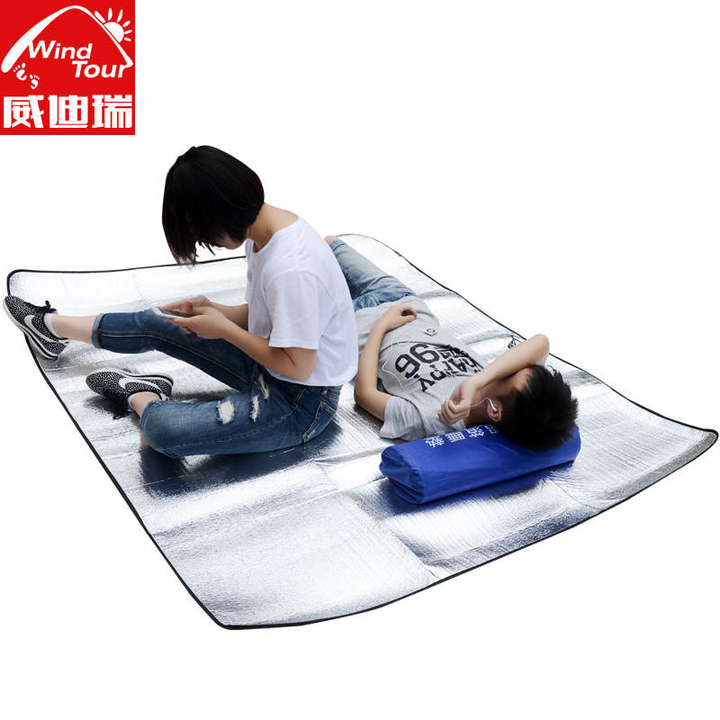 Moisture proof mat Outdoor picnic mat Single double tent sleeping mat Aluminum film 3-4 people thickened camping beach mat