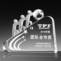Crystal trophy custom Creative trophy custom Free lettering competition champion Honor award cup Team cooperation award