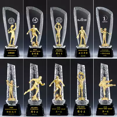 Sports Trophy Games Games Competition Trophy Basketball Ping Pong Football Badminton Running Creative Crystal Trophy Customization
