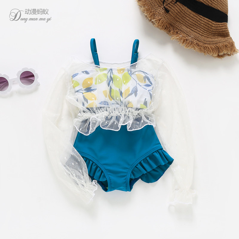 Two-year-old female baby swimsuit even body 3 little girl bikini baby long sleeve sunscreen 4 children swimsuit suit