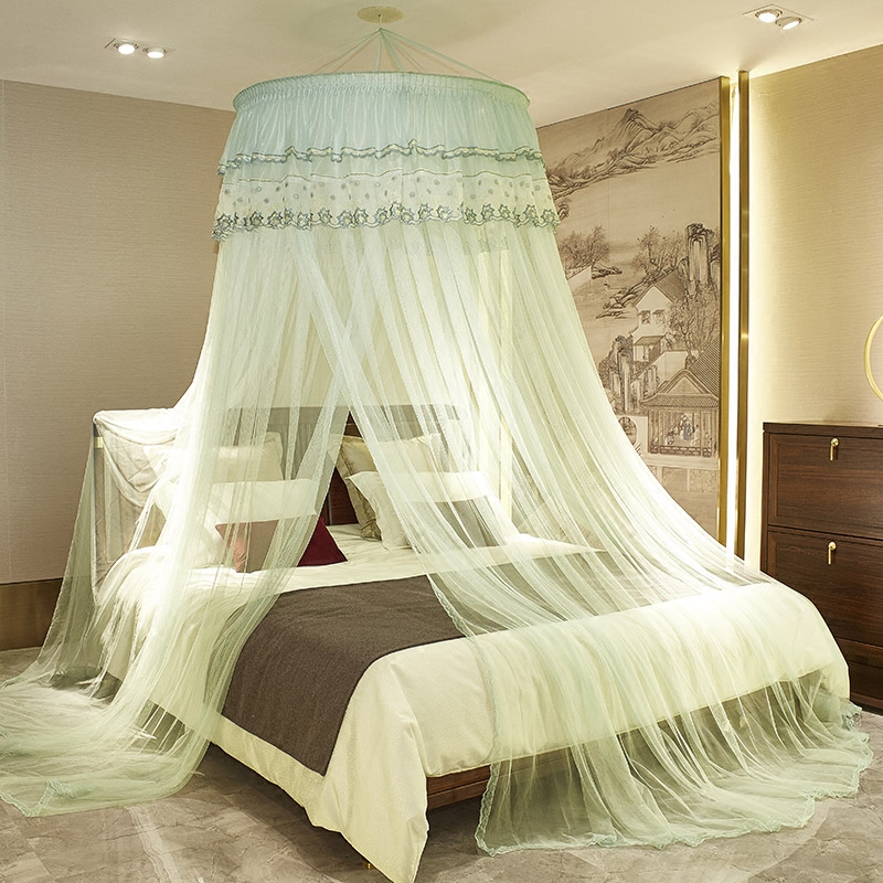 European ceiling net dome landing princess wind suction without installation of 1 5m 1 8m bed double household round bed