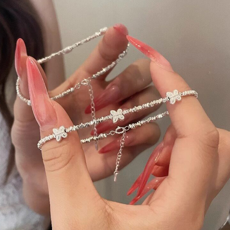 S999 Broken Silver Pure Silver Butterfly Bracelet for Women, Light Luxury Niche Exquisite Silver-Plated Pure Silver Bangle Jewelry for Girlfriend or Best Friend S999 Broken Silver Pure Silver Butterfly Bracelet for Women, Light Luxury Niche Exquisite Silver-Plated Pure Silver Bangle Jewelry for Girlfriend or Best Friend