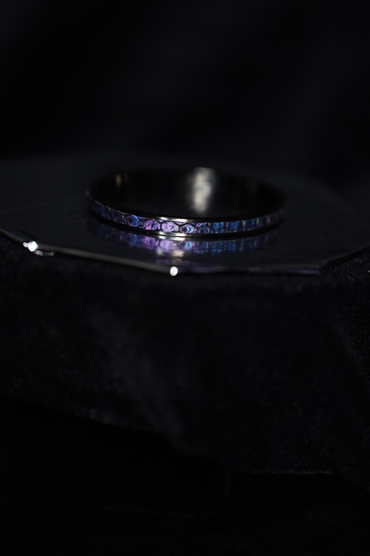 Purple-Blue-Purple Gold Gradient Snake Pattern Embossed Imported Cowhide Genuine Leather Bracelet Handcrafted by Jenny Journey