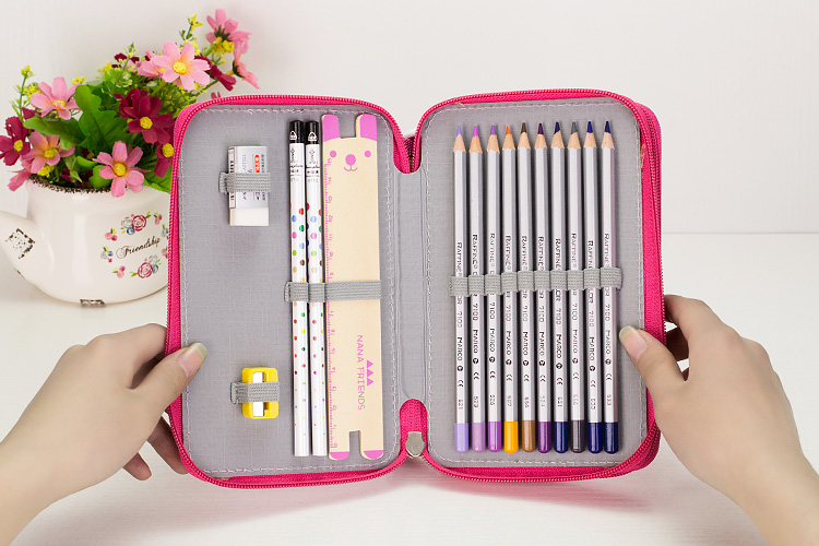 Direct selling Oxford cloth 24 color 36 art students sketch color pencil special pen curtain large-capacity pen bag stationery storage box