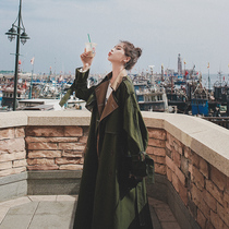Windbreaker womens long model 2021 autumn Korean version of loose new British style this year popular temperament spring and autumn coat
