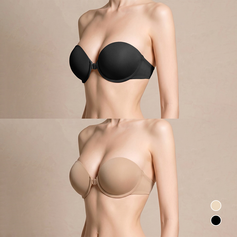 Kindame Korean Strapless Front Buckle Invisible Bra Women's Push-Up Non-Slip Tube Top Underwear Ir26S1013