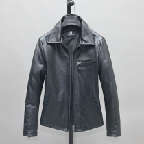Head Layer Cow Leather Genuine Leather Leather Clothing Male sashimi Short-turned-collar youth Jane Yoo casual Niu jacket cotton mens jacket Wei