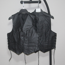 Female Rider Waistcoat Pig Leather leather Leather Dressing with short section Young Moto Canon Shoulder Vest Locomotive Stock Bottom Stock Clear Cabin