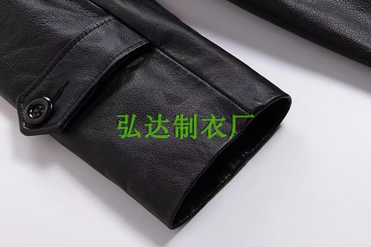 Da dày da bò nam mỏng mỏng áo gió dài kích thước lớn bông nhồi bông cộng với cotton ấm áp quần áo cotton dày