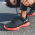 Giày chạy bộ Li Ning giày nam chính thức đích thực mùa xuân mới giản dị da lộn nhẹ Giày chạy nhẹ chống trượt giày thể thao chống trượt - Giày chạy bộ Giày chạy bộ