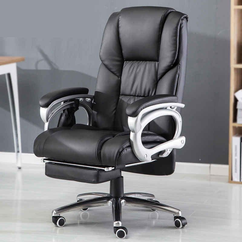 Office Bull Leather boss Chair Lying Massage With Footrest Office Chair Subswivel Chair Manager Chair Large Class Chair