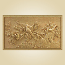 Artificial sandstone background wall decoration cultural stone wall hanging relief three-dimensional customized fiberglass imitation copper flower blooming wealth