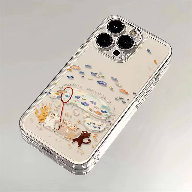 Fishing Cat-Themed Phone Case Suitable for Apple 16, iPhone 15 Pro Max, 14, 13, 12, 11, Huawei Honor 60, New Oppo Reno 8, Xiaomi 17, Redmi, Vivo Y76S/X80/X90
