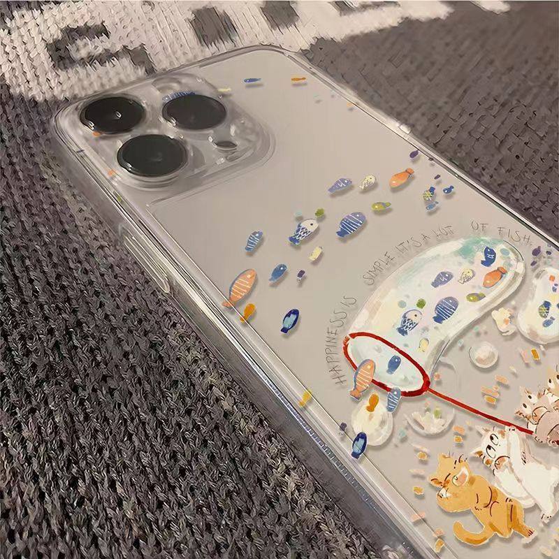 Fishing Cat-Themed Phone Case Suitable for Apple 16, iPhone 15 Pro Max, 14, 13, 12, 11, Huawei Honor 60, New Oppo Reno 8, Xiaomi 17, Redmi, Vivo Y76S/X80/X90